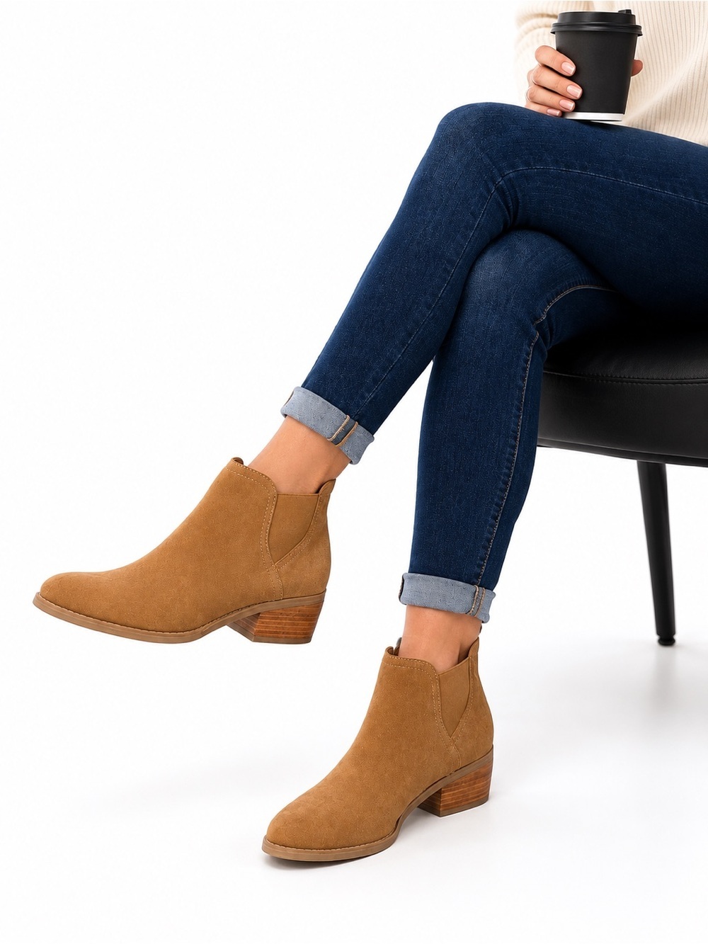 Lucky Brand Tan Suede Ankle Heeled Boots
